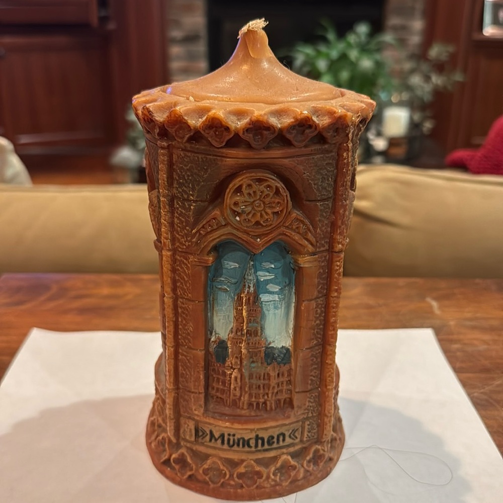 RARE Large Gunter Kurzen Seit 1924 Hand Carved Candle Munchen Munich Not Burned